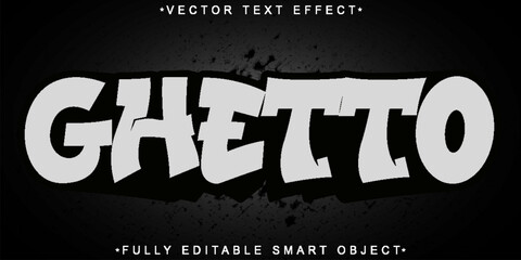 Poster - Shiny Graffiti White Ghetto Vector Fully Editable Smart Object Text Effect