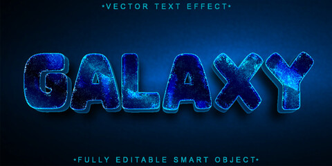 Poster - Blue Galaxy Vector Fully Editable Smart Object Text Effect