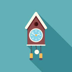 Poster - cuckoo clock with its pendulum swinging, indicating the passage of time in a nostalgic and charming 
