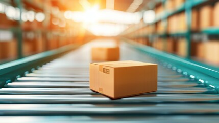 Close-up of a barcode scanning process at a shipping station in a distribution center, highlighting the role of technology in supply chain operations.