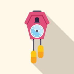Poster - cuckoo clock with a long shadow, perfect for representing concepts of time, tradition, and homelines