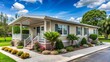 © Caitlin - Pristine modern manufactured home situated in a serene residential neighborhood, boasting stunning landscaping and a