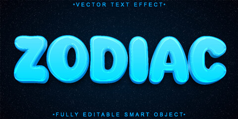 Poster - Turquoise Zodiac Vector Fully Editable Smart Object Text Effect