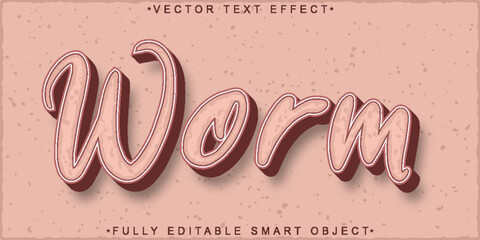 Poster - Cream Soil Worm Vector Fully Editable Smart Object Text Effect