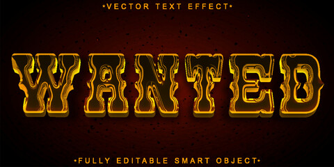 Poster - Wooden Wanted Vector Fully Editable Smart Object Text Effect