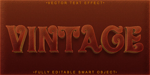 Poster - Red Vintage Vector Fully Editable Smart Object Text Effect