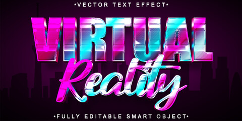 Poster - Virtual Reality Vector Fully Editable Smart Object Text Effect