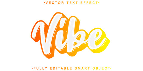Poster - vibe vector fully editable smart object text effect