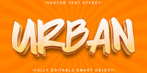 Poster - Orange Worn Dirty Urban Vector Fully Editable Smart Object Text Effect