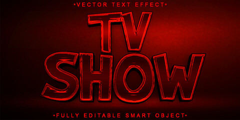 Poster - Cartoon Tv Show Vector Fully Editable Smart Object Text Effect