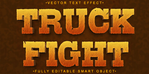 Poster - Worn Orange Truck Vector Fully Editable Smart Object Text Effect