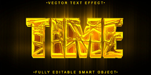Poster - Gold Time Vector Fully Editable Smart Object Text Effect