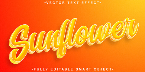 Poster - Sunflower Vector Fully Editable Smart Object Text Effect