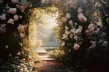 Canvas Print - Country garden nature sunlight outdoors.