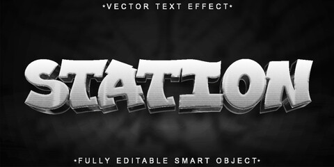 Poster - Station Vector Fully Editable Smart Object Text Effect