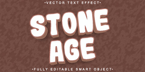Poster - Cartoon Stone Age Vector Fully Editable Smart Object Text Effect