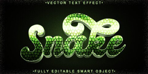 Poster - Green Snake Vector Fully Editable Smart Object Text Effect