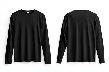 Black long sleeve tshirt mockup isolated created with Generative AI