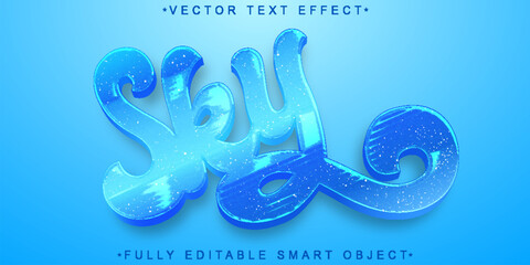 Poster - Cartoon Azure Sky Vector Fully Editable Smart Object Text Effect