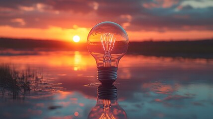 Wall Mural - Light Bulb Sunset Reflection