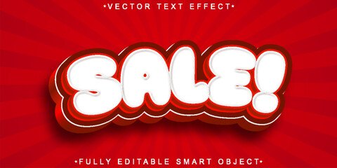 Poster - Red Sale Vector Fully Editable Smart Object Text Effect