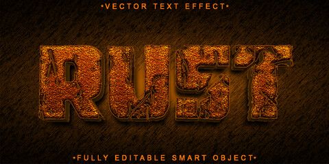 Poster - Worn Shiny Rust Bronze Vector Fully Editable Smart Object Text Effect