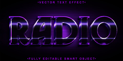 Aufkleber - Shiny Retro Purple Radio Vector Fully Editable Smart Object Text Effect