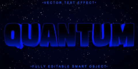 Sticker - Shiny Blue Quantum Vector Fully Editable Smart Object Text Effect