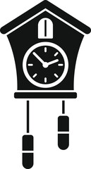Poster - simple vector of a cuckoo clock hanging on a white background showing the time