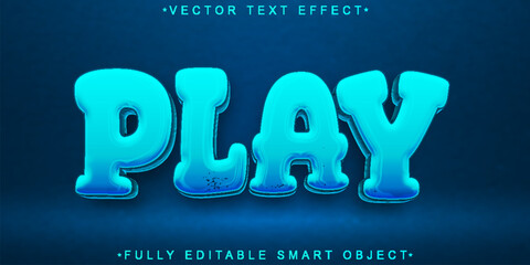 Wall Mural - Cartoon Blue Game Vector Fully Editable Smart Object Text Effect