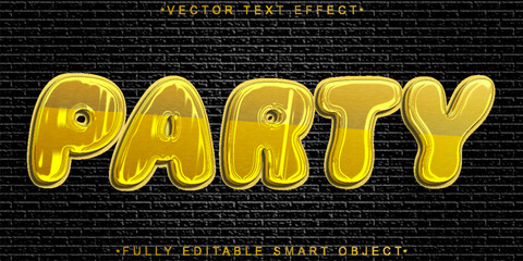 Poster - Shiny Party Vector Fully Editable Smart Object Text Effect