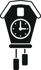 Poster - simple and elegant cuckoo clock icon, capturing the essence of traditional timekeeping