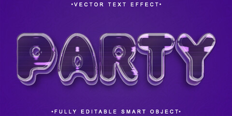 Canvas Print - Shiny Party Vector Fully Editable Smart Object Text Effect