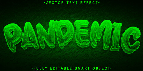 Poster - pandemic vector fully editable smart object text effect
