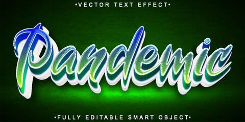 Poster - pandemic vector fully editable smart object text effect