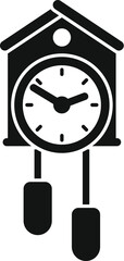 Poster - cuckoo clock striking icon in simple style on a white background