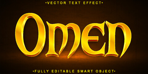 Poster - Gold Omen Horror Vector Fully Editable Smart Object Text Effect