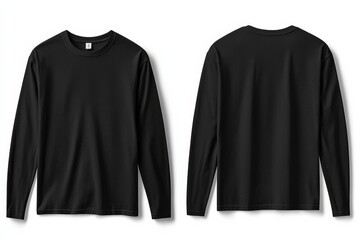 Black long sleeve tshirt mockup isolated created with Generative AI