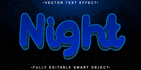 Wall Mural - Shiny Blue Night Vector Fully Editable Smart Object Text Effect