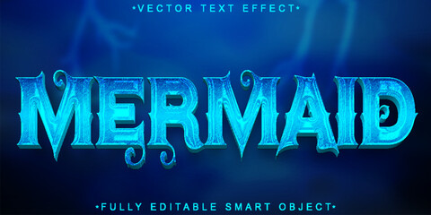 Poster - Soft Beauty Mermaid Vector Fully Editable Smart Object Text Effect