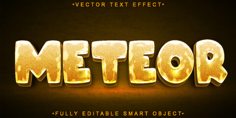 Poster - Meteor Black And Orange Vector Fully Editable Smart Object Text Effect