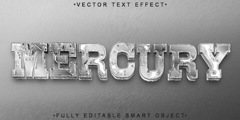 Poster - Mercury Silver Vector Fully Editable Smart Object Text Effect
