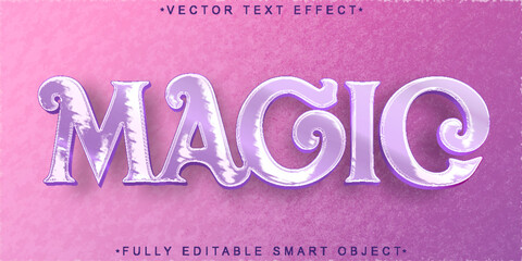 Sticker - Purple Glitter Magic Vector Fully Editable Smart Object Text Effect