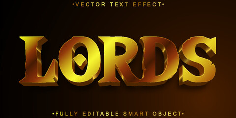 Canvas Print - Brown Lord Vector Fully Editable Smart Object Text Effect