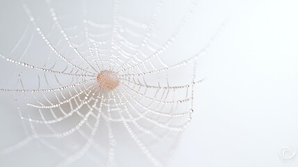 Sticker - Delicate Spider Web with Dew Drops