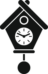 Poster - cuckoo clock icon in simple style on a white background