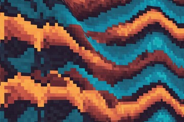 Poster - Vibrant Pixel Wave Design with Lively Gradient and Geometric Structure