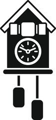 Poster - cuckoo clock striking the hour icon in simple style on a white background