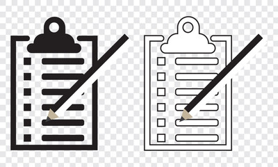 Leinwandbilder - Clipboard or checklist icon. Yellow and black colors. Vector illustration. EPS 10.
