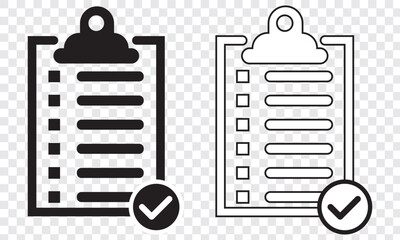Poster - Checklist icon. Clipboard icon on Transparent background. Vector illustration. EPS 10.